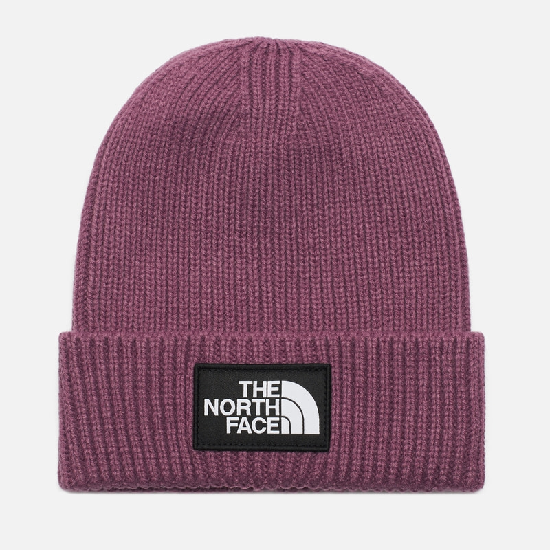 TNF Logo Box Cuff Beanie' Purple