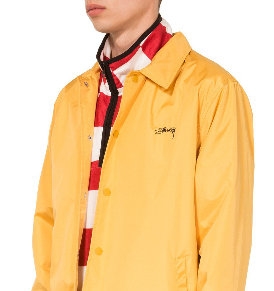 stussy yellow coach jacket