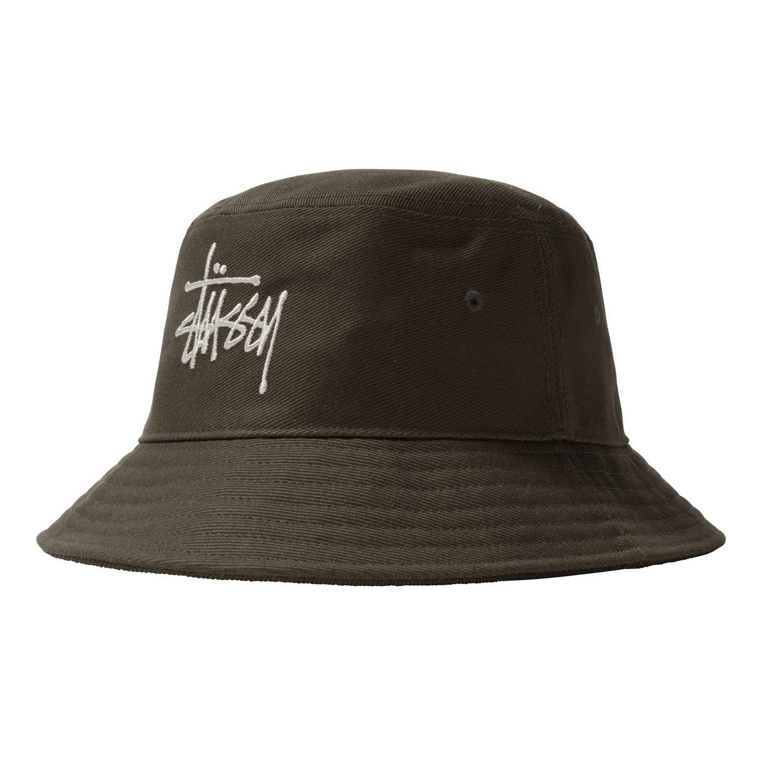 Stussy 'BIG LOGO TWILL BUCKET HAT' Olive